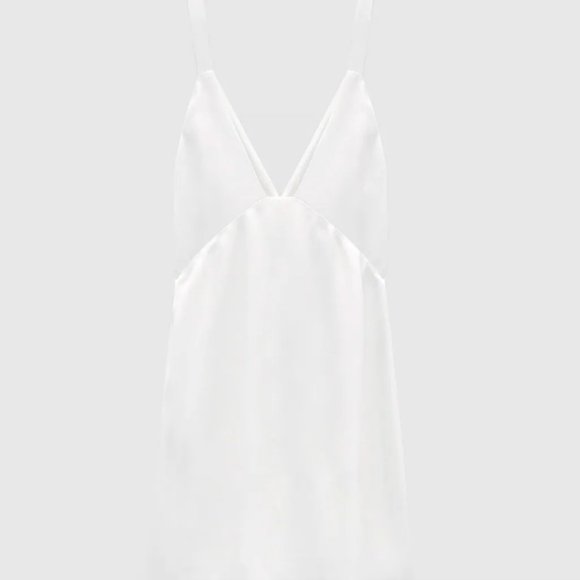 ZARA V-Neck Short Mini Dress - Picture 2 of 8